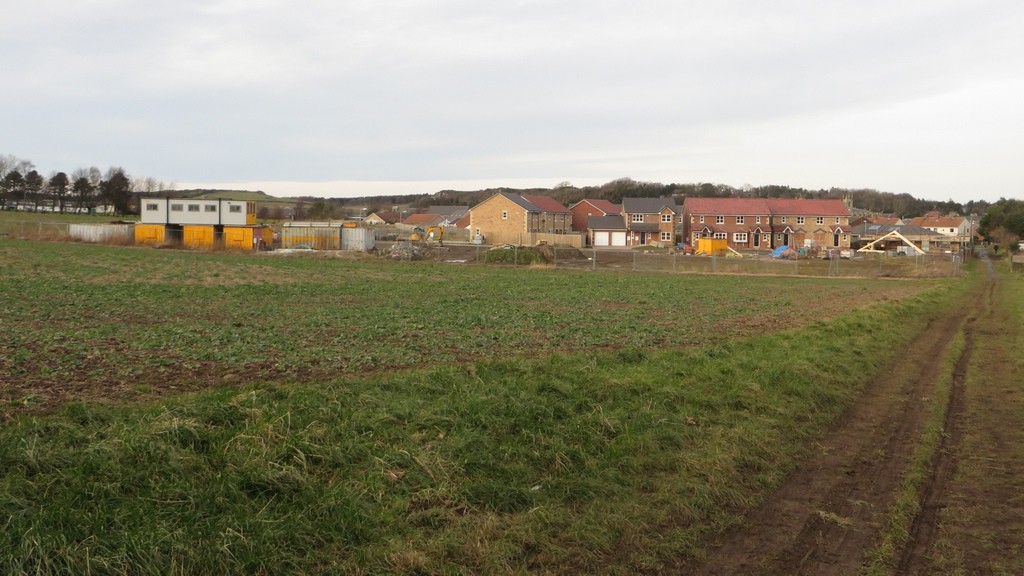 Arable field with Belford behind