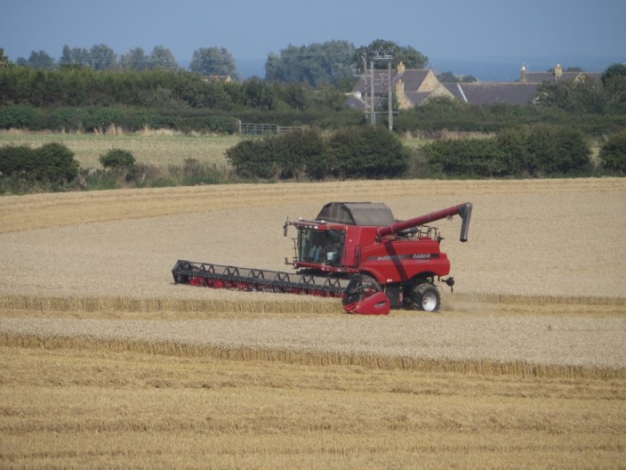 Combine in a field